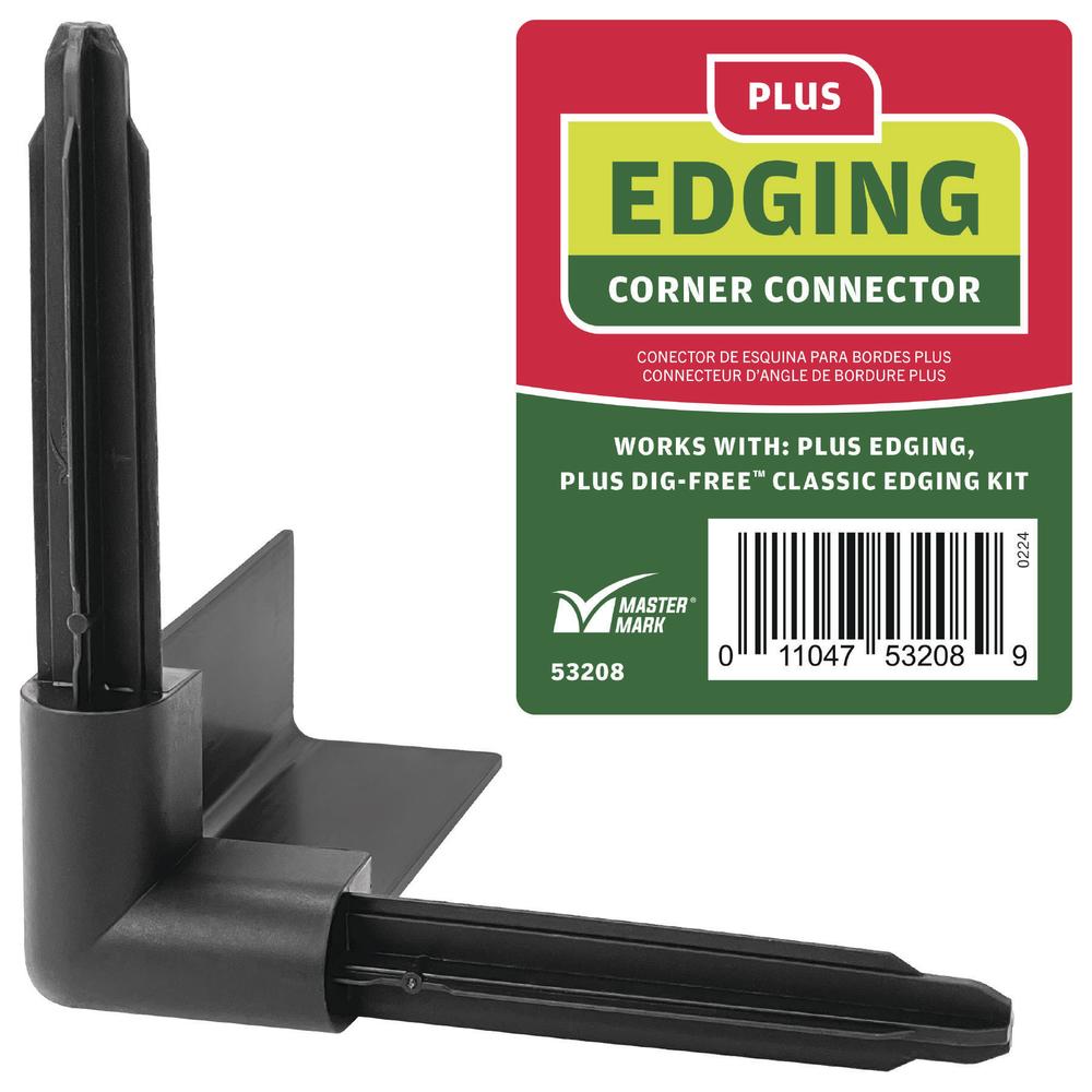 Master Mark Plastics® Black Contractor Landscape Edging Corner Coupler Master Mark Plastics® Black Contractor Landscape Edging Corner Coupler