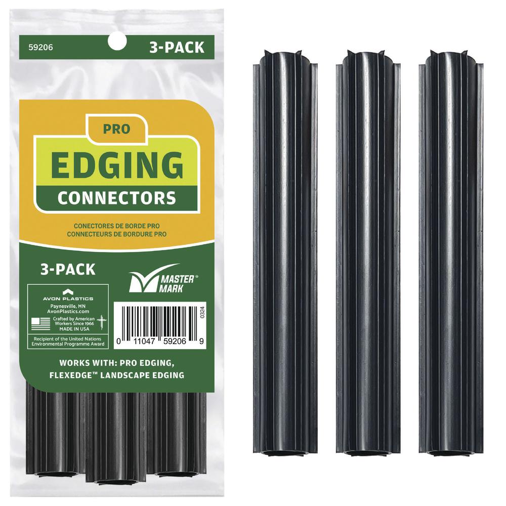 Master Mark Plastics® Black Professional Landscape Edging Coupler Kit - 3 Pack