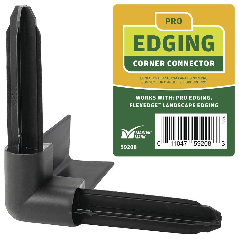 Master Mark Plastics® Black Contractor Landscape Edging Corner Coupler Master Mark Plastics® Black Contractor Landscape Edging Corner Coupler