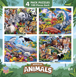 MasterPieces® Kids' 24-100 Piece Puzzle - 4 Pack - Assorted Styles