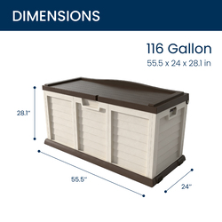 Backyard Creations® 103 Gallon Resin Deck Box with Seat at Menards®