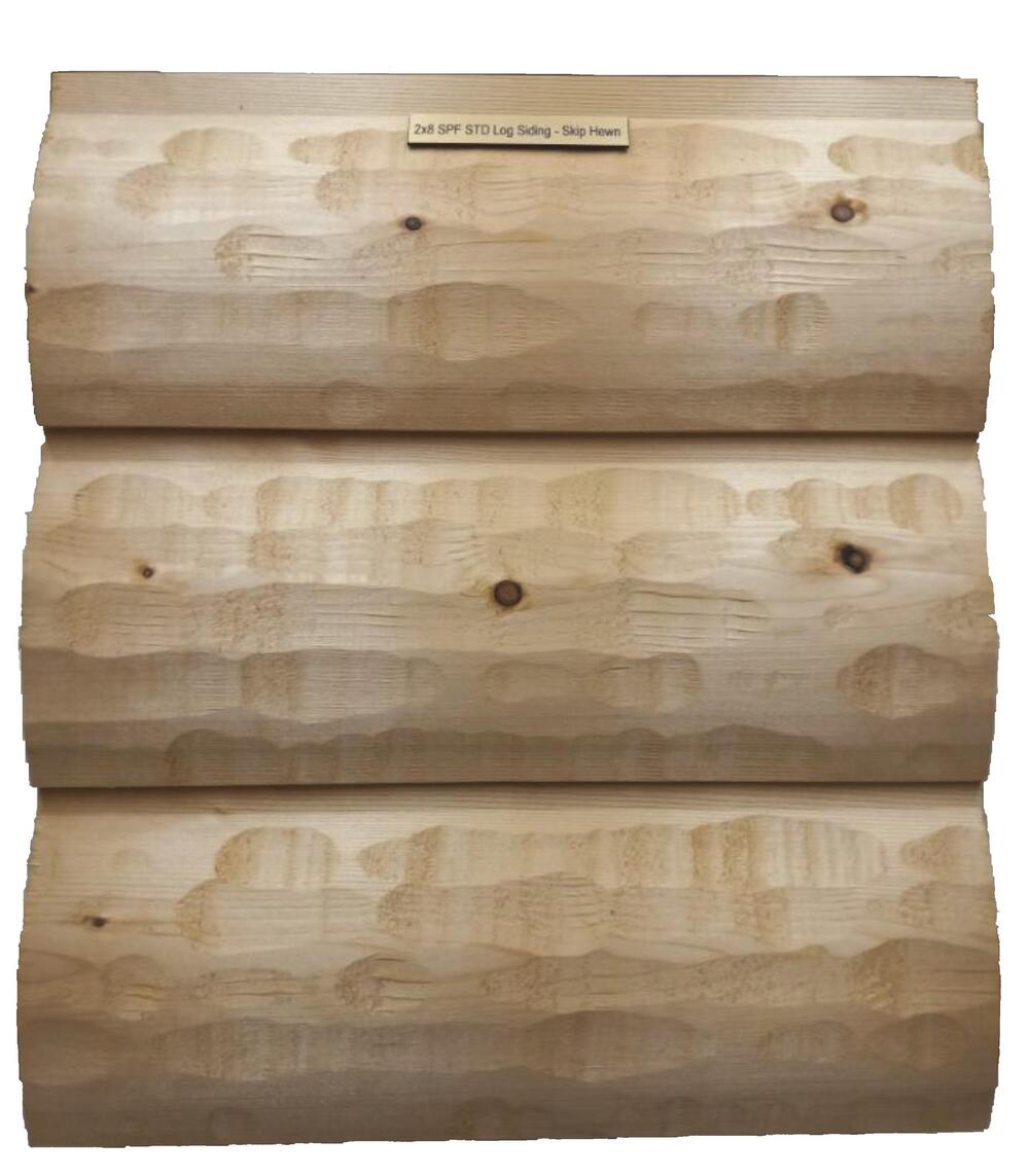 Meadow Valley 2 x 8 x 16' Unfinished SPF STD Skip Hewn Log Siding