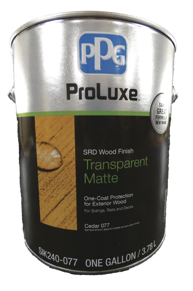 PPG ProLuxe 1 gal. Cedar SRD RE Exterior Transparent Matte Wood Finish