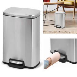 40Liter Rectangular Step On Stainless Steel Kitchen Trash Can-MegaCasa –  Mega Casa