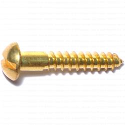 6-32 X 1/2" Solid Brass Slotted Round Head Machine Screws – Grade 360, Qty 100