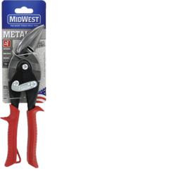 MIDWEST Tool and Cutlery Aviation Snip - Left Cut Offset Tin Cutting Shears  with Forged Blade & KUSH'N-POWER Comfort Grips - MWT-6510L
