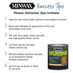 Minwax® Helmsman® Interior/Exterior Semi-Gloss Clear Oil-Base Spar Urethane  - 1 qt. at Menards®