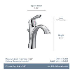 MOEN Eva 4 in. Centerset 2-Handle High-Arc Bathroom Faucet in Brushed Nickel  6410BN - The Home Depot
