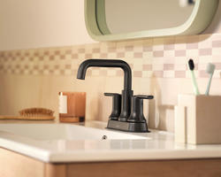 まさ 黒【UVカット1/2インチフルセット】2セット Moen® Zyla™ Two-Handle High Arc Matte Black Bathroom Sink Faucet