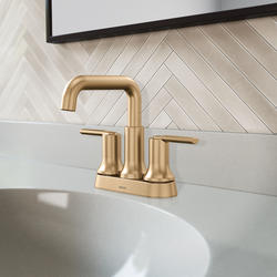 Moen® Zyla™ Two-Handle High Arc Bronzed Gold Bathroom Faucet at
