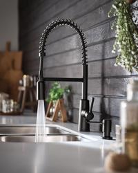 Moen® Nori™ One-Handle Pull-Down Matte Black Pre-Rinse Spring Kitchen ...