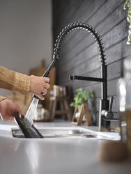Moen® Nori™ One-Handle Pull-Down Matte Black Pre-Rinse Spring Kitchen ...