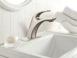 Moen Zarina® One-Handle Spot Resist® Brushed Nickel Bathroom