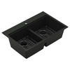 Moen® Host™  33" Matte Black Granite Dual Mount Double Bowl Sink