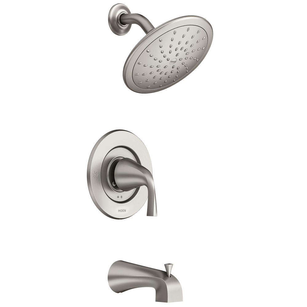 Moen Oxby Spot Resist Brushed Nickel 1-Handle Faucet with Valve Moen Oxby Spot Resist Brushed Nickel 1-Handle Faucet with Valve