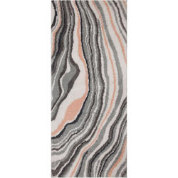 Serpentine Coral Pink Marbled Super Soft Bath Rugs