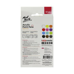 MONT MARTE Dual Tip Acrylic Paint Pens Signature 12pc, Vibrant And Opaque  Acrylic Based Ink, DIY, Design, Decorate and Draw On Canvas, Glass, Ceramic