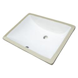MS International 20-3/8"W x 15-1/8"D White Porcelain Rectangular ...