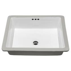 MS International 19-3/4"W x 15-3/4"D White Porcelain Rectangular ...