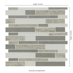 MS International Crestview Meadow 10 x 12 Glass/Porcelain Mosaic