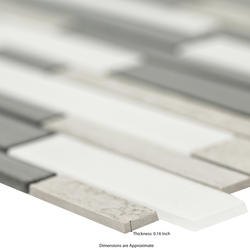 MS International Crestview Meadow 10 x 12 Glass/Porcelain Mosaic