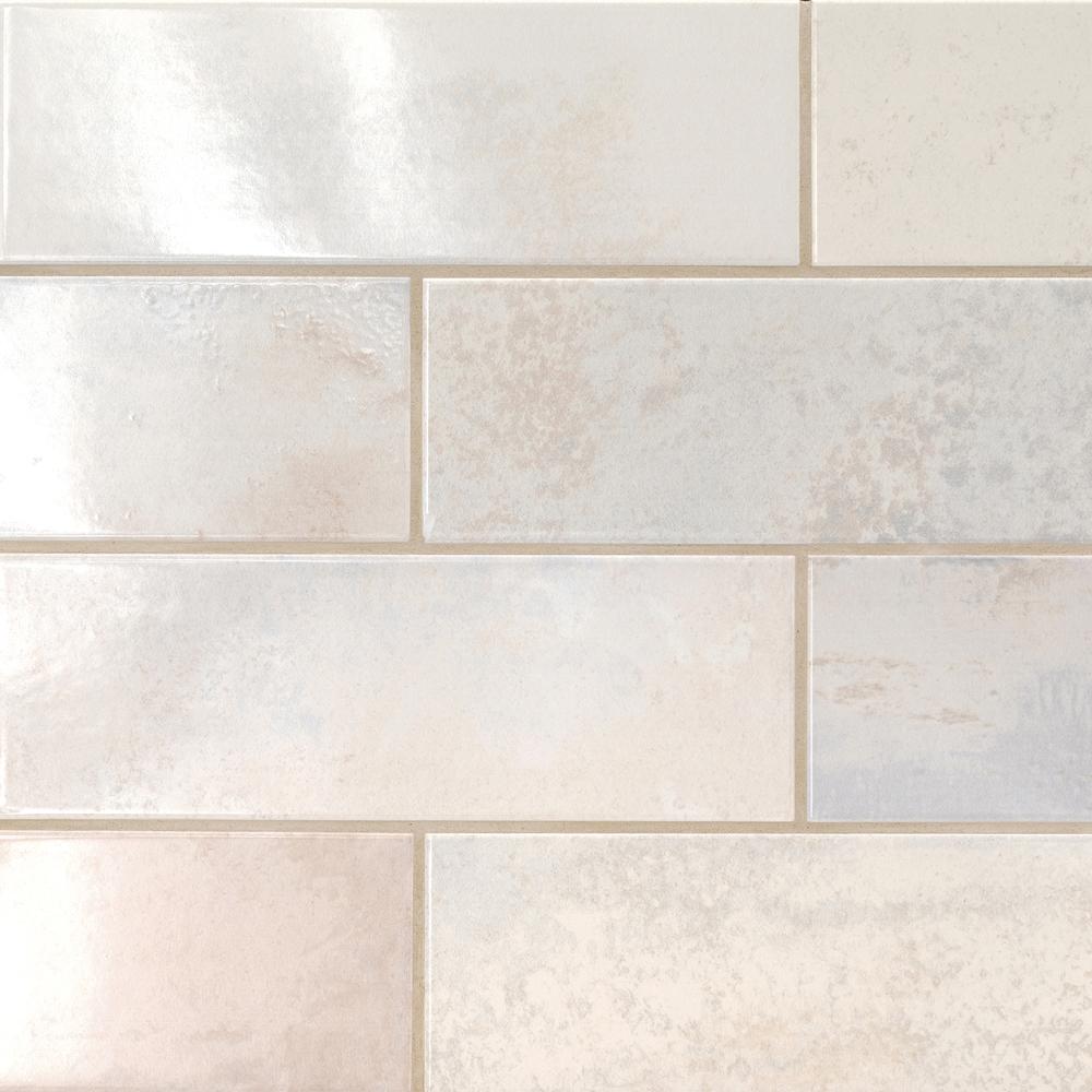 MS International Whisper Glossy White 4 x 12 Ceramic Wall Tile