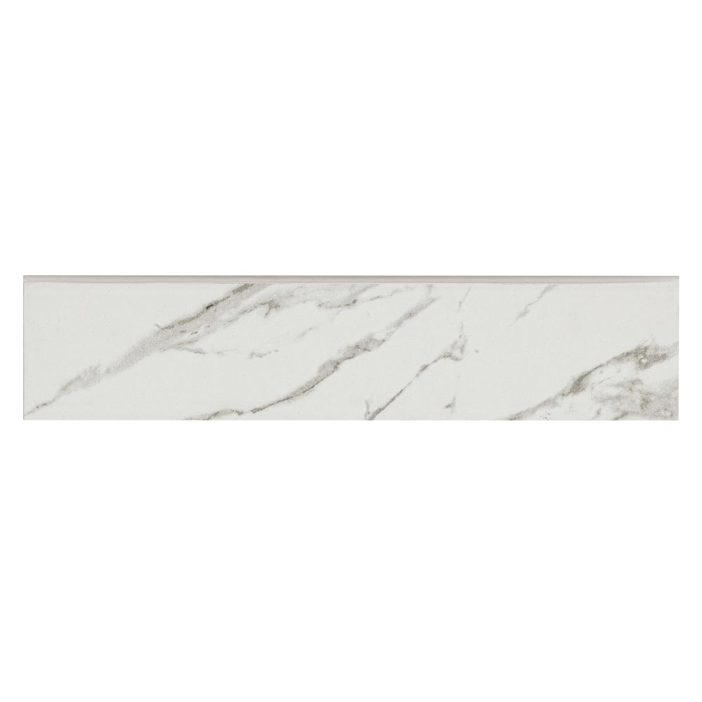 MS International White Glossy 4 x 16 Ceramic Bullnose Trim