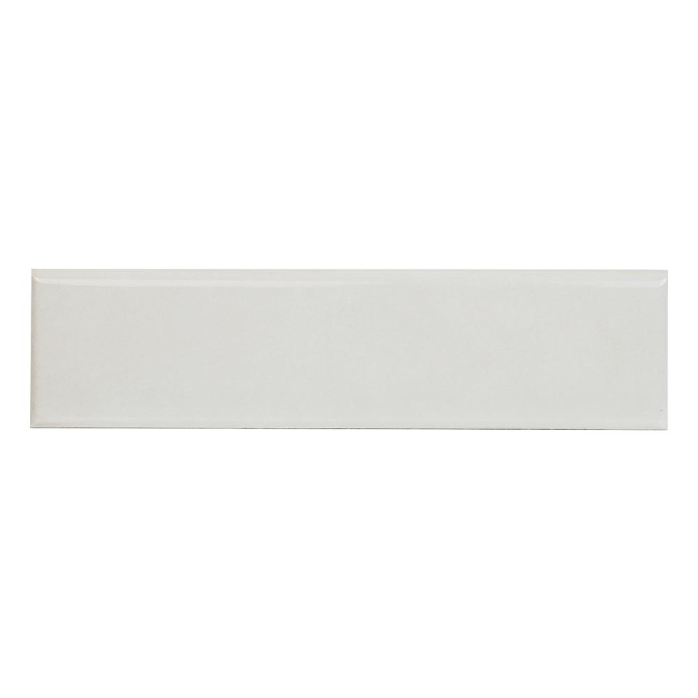 MS International White Glossy 4 x 12 Ceramic Bullnose Trim