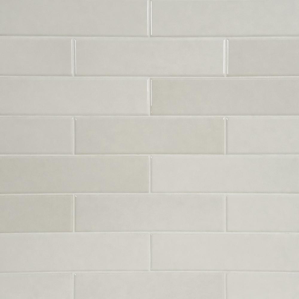 MS International Renzo Glossy Dove White 3 x 12 Ceramic Wall Tile