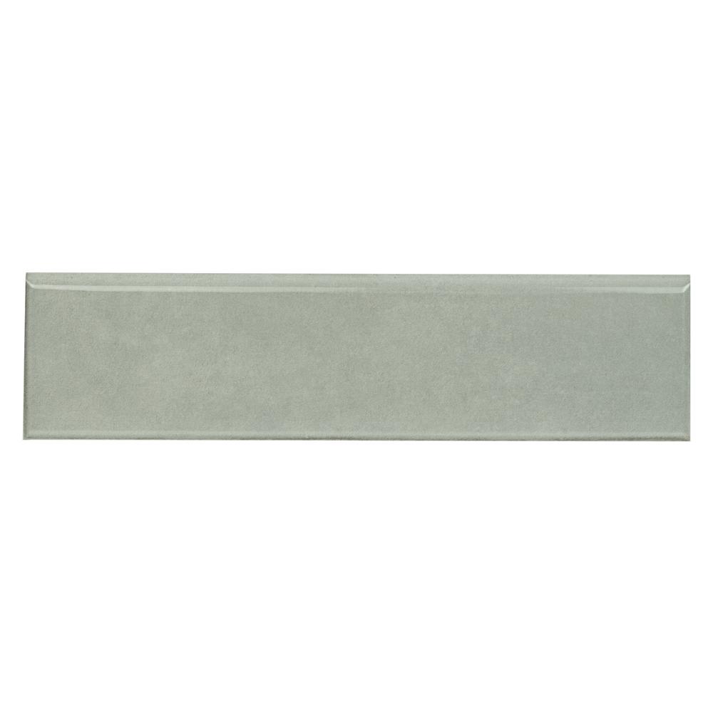 MS International Renzo Glossy Sterling Gray 3 x 12 Ceramic Bullnose Trim