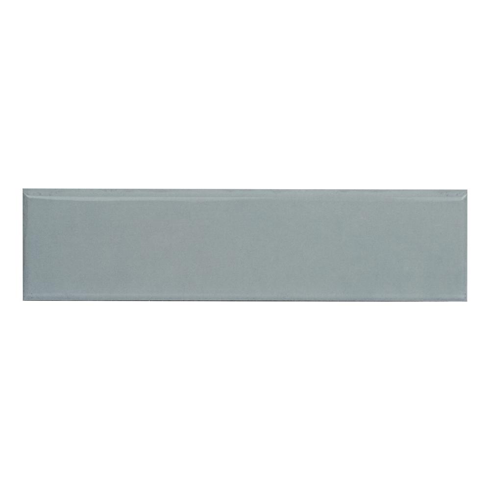 MS International Renzo Glossy Sky Blue 3 x 12 Ceramic Bullnose Trim