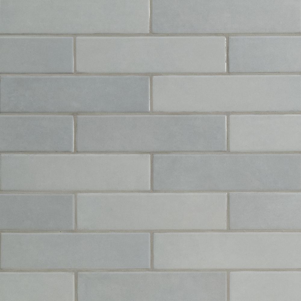 MS International Renzo Glossy Sky Blue 3 x 12 Ceramic Bullnose Trim