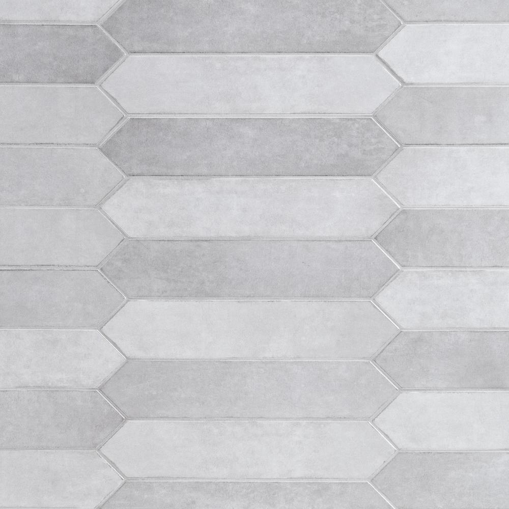 MS International Renzo Glossy Storm Gray 3 x 13 Picket Ceramic Wall Tile