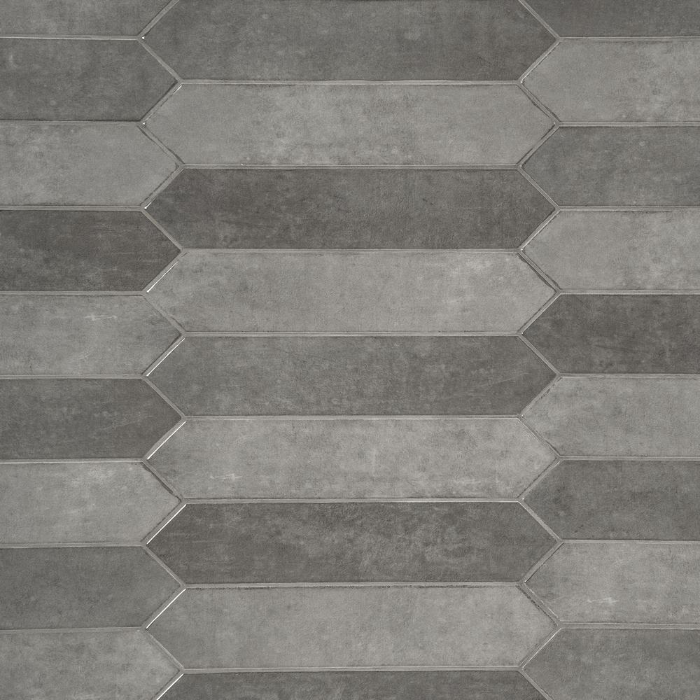 MS International Renzo Glossy Storm Gray 3 x 12 Ceramic Wall Tile