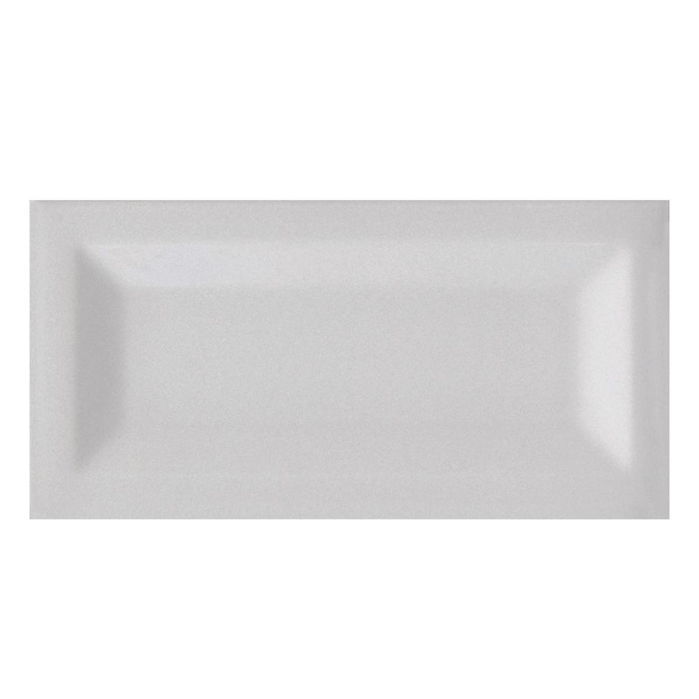 MS International Domino Glossy White 3 x 6 Inverted Beveled Ceramic Wall Tile