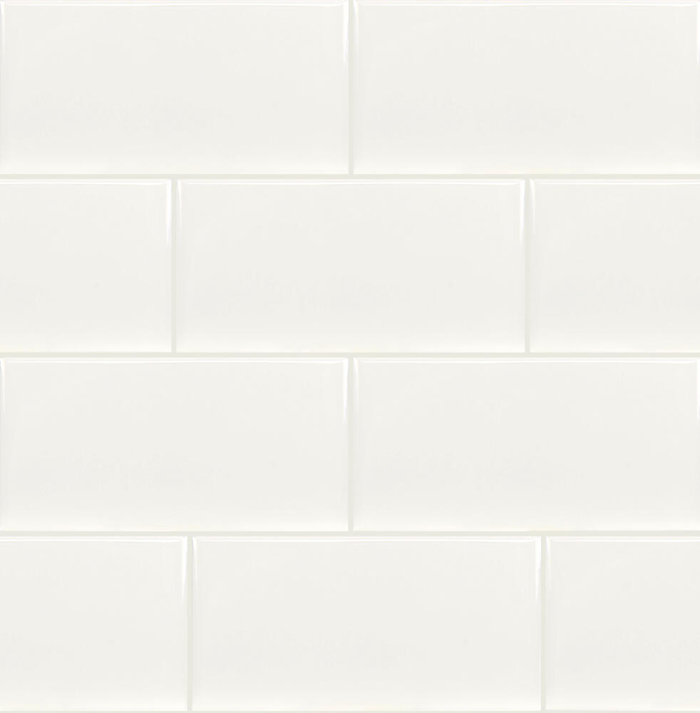 MS International Domino Glossy White 3 x 6 Inverted Beveled Ceramic Wall Tile