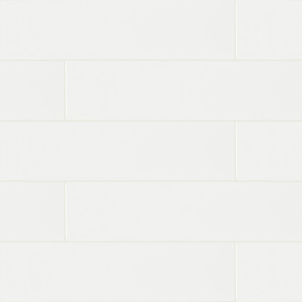 MS International Whisper Glossy White 4 x 12 Ceramic Wall Tile