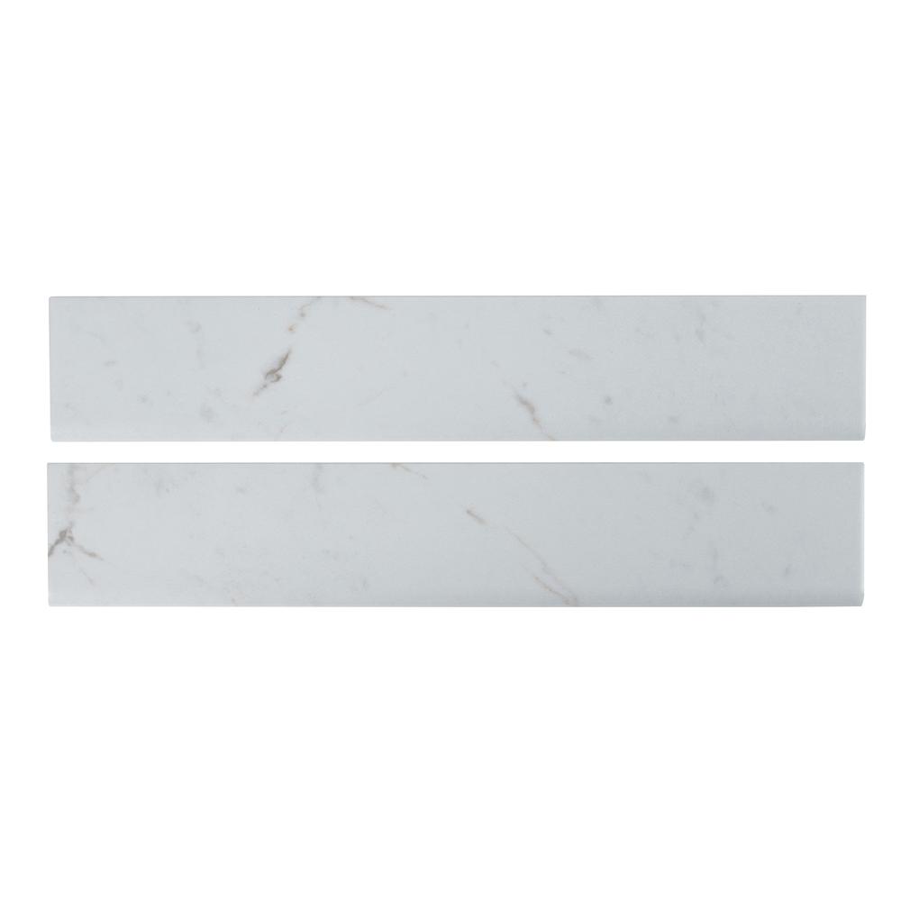 MS International Essentials Matte Ansello Grey 3 x 18  Porcelain Bullnose Trim