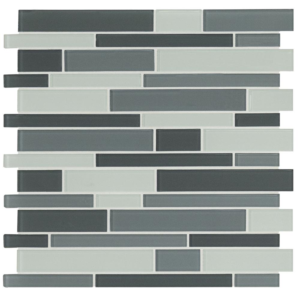 MS International Akaya Nero 12 x 12 Glass Mosaic Tile