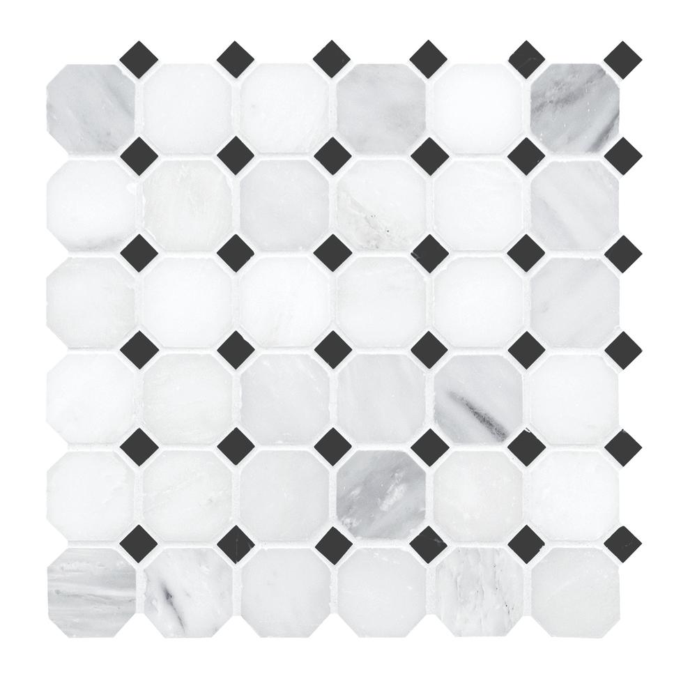 MS International Bianco Carrara 12 x 12 Marble Mosaic Tile