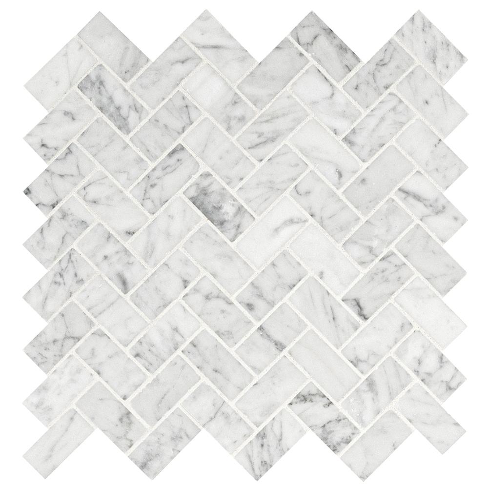 MS International Bianco Carrara 12 x 12 Marble Mosaic Tile