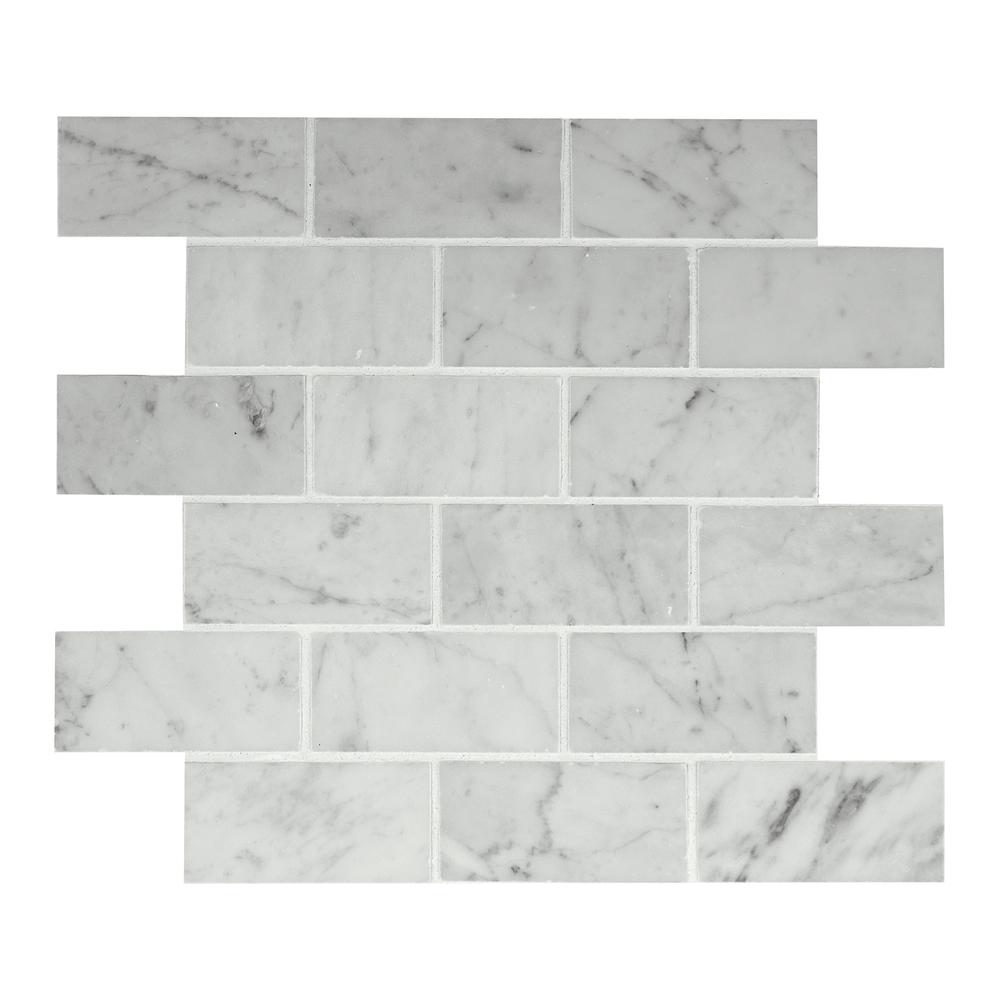 MS International Bianco Carrara 12 x 12 Marble Mosaic Tile