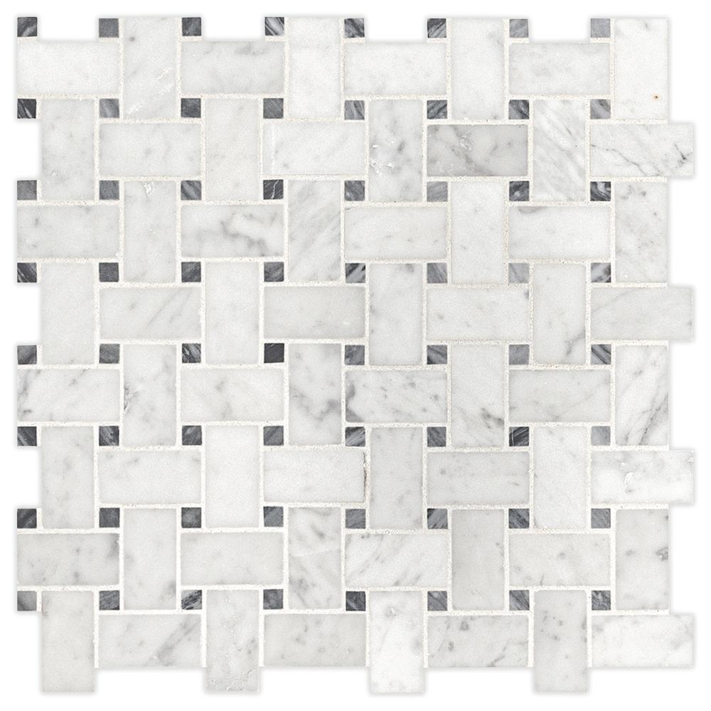MS International Bianco Carrara 12 x 12 Marble Mosaic Tile