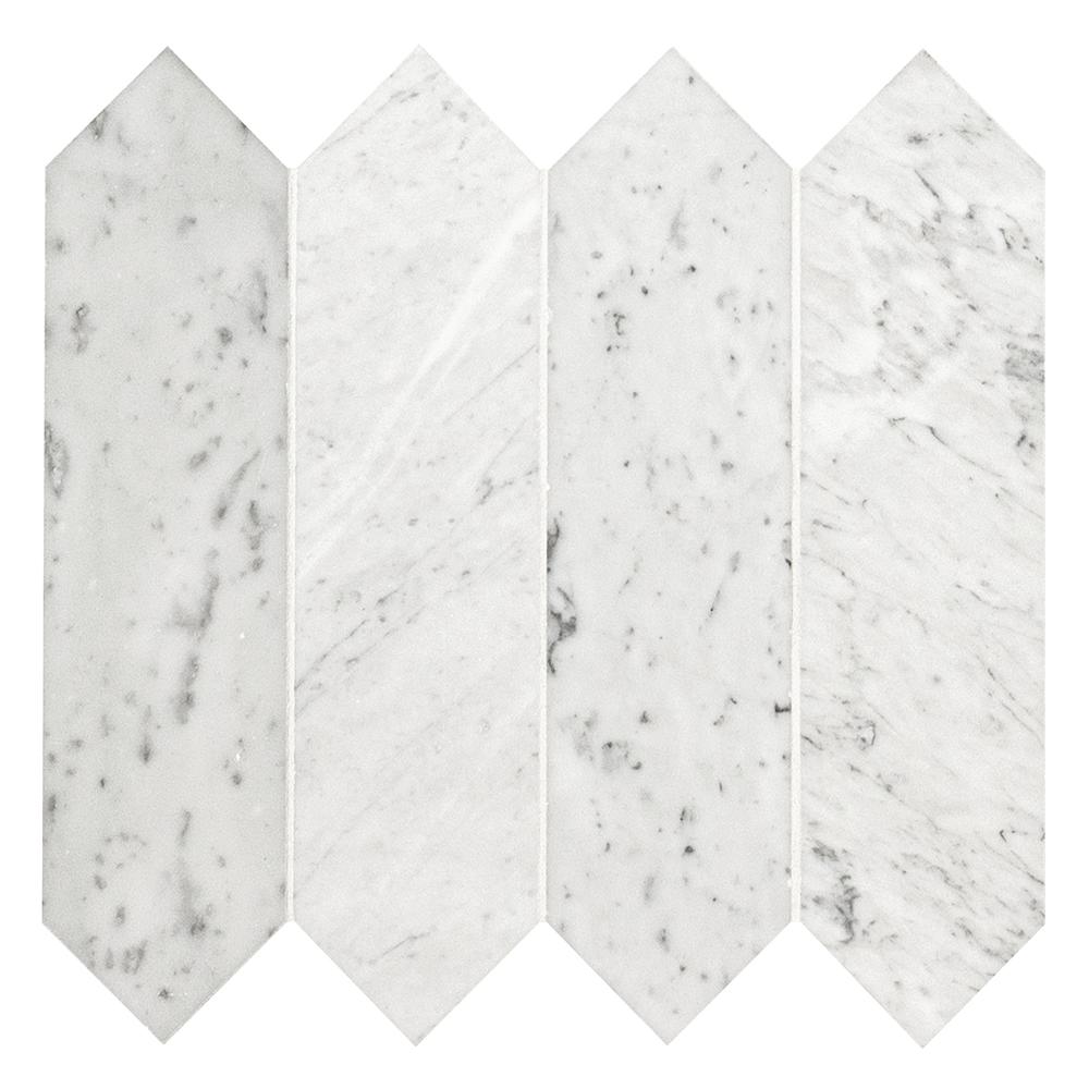 MS International Bianco Carrara 12 x 12 Marble Mosaic Tile