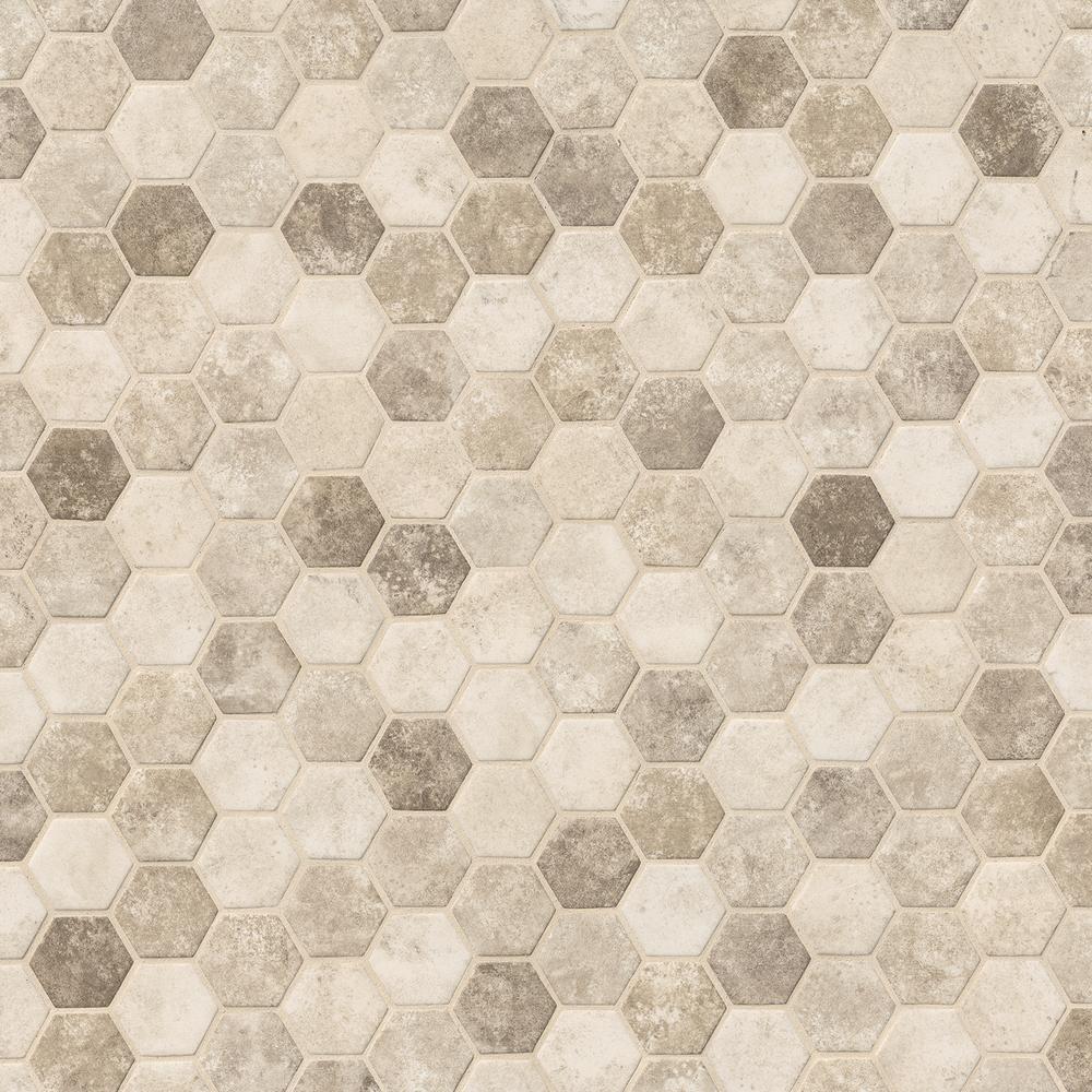 MS International Statuario Celano 12 x 12 Hexagon Glass Mosaic Tile