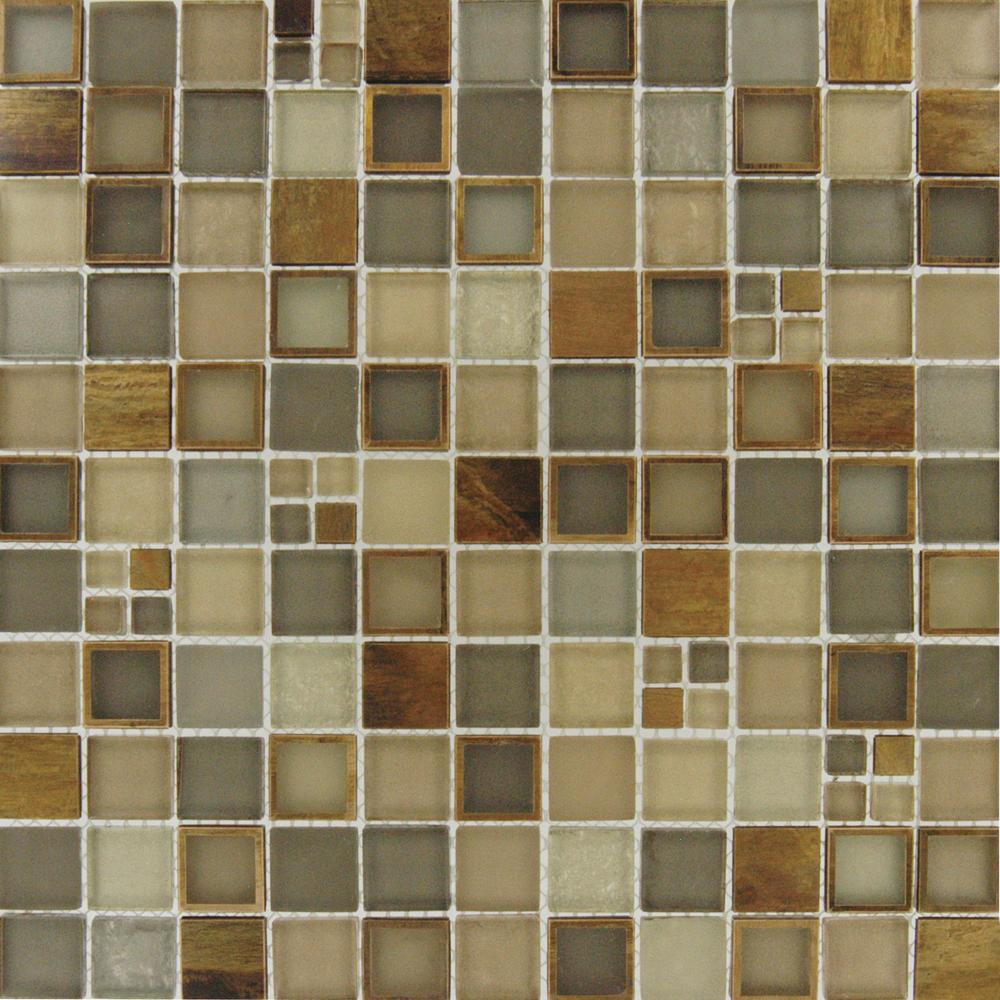 GBM® Imperial Random Golden 12 x 12 Glass and Metal Mosaic Tile