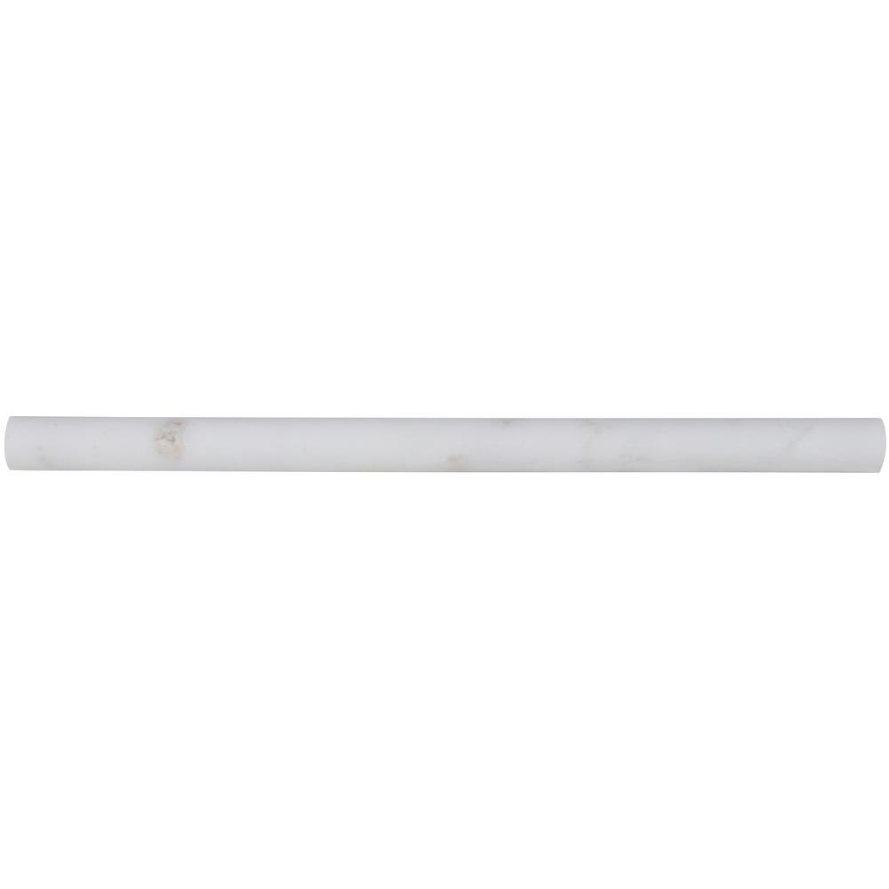 MS International Bianco Carrara 3/4 x 12 Marble Pencil Liner MS International Bianco Carrara 3/4 x 12 Marble Pencil Liner