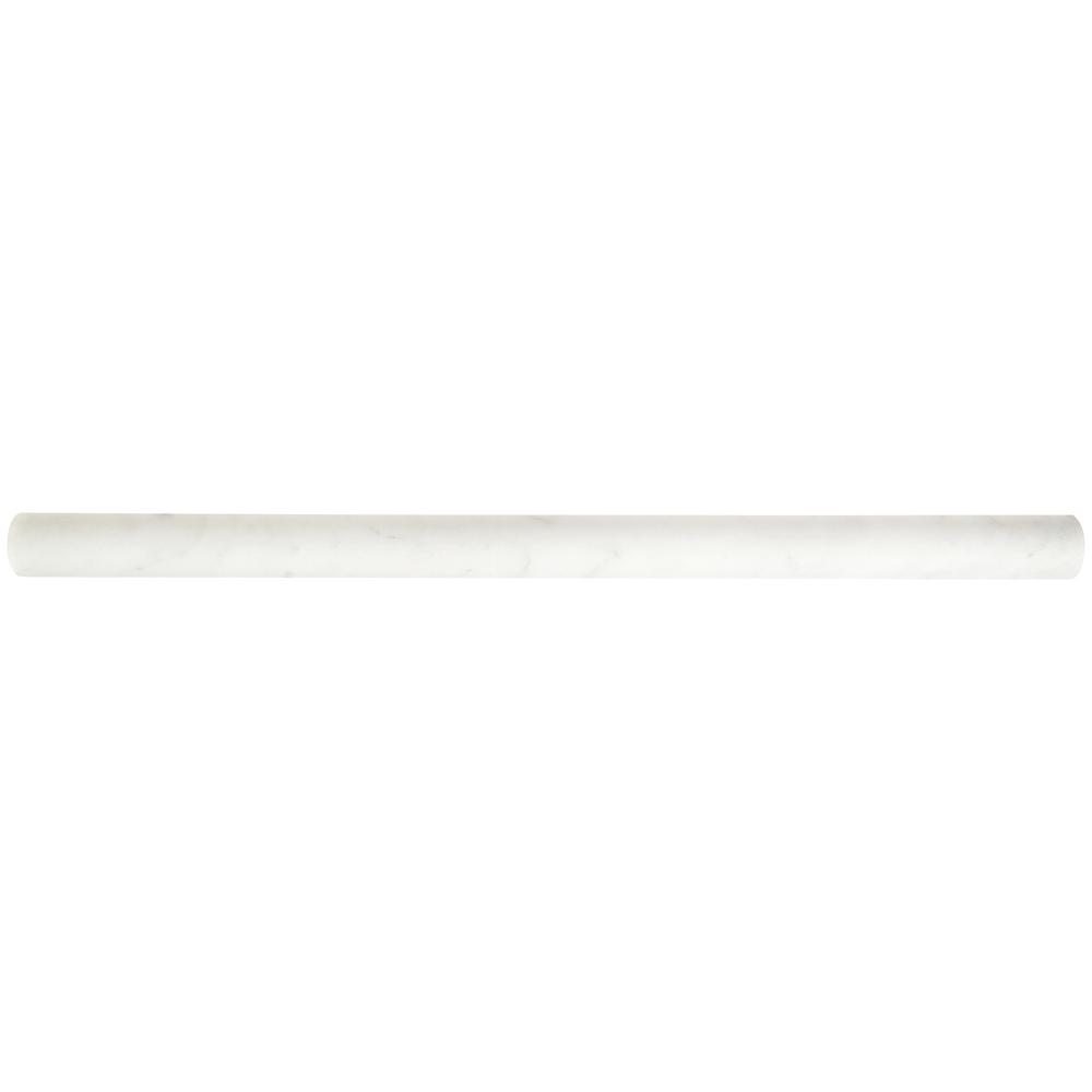 MS International Bianco Carrara 3/4 x 12 Marble Pencil Liner MS International Bianco Carrara 3/4 x 12 Marble Pencil Liner