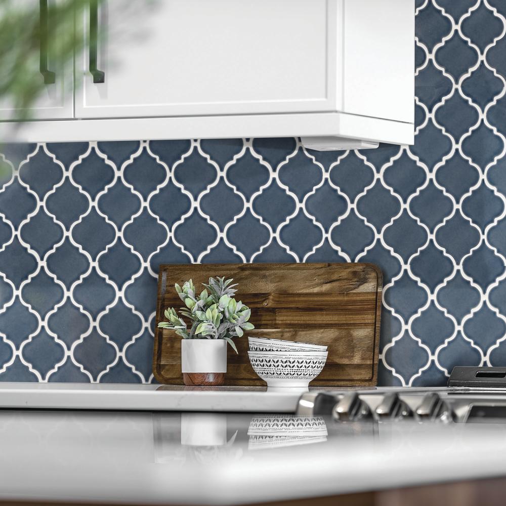 unoa 【Arabesque  blue】Sleeve design unoa 【Arabesque blue】Sleeve design Ceramic Mosaic Arabesque Tile