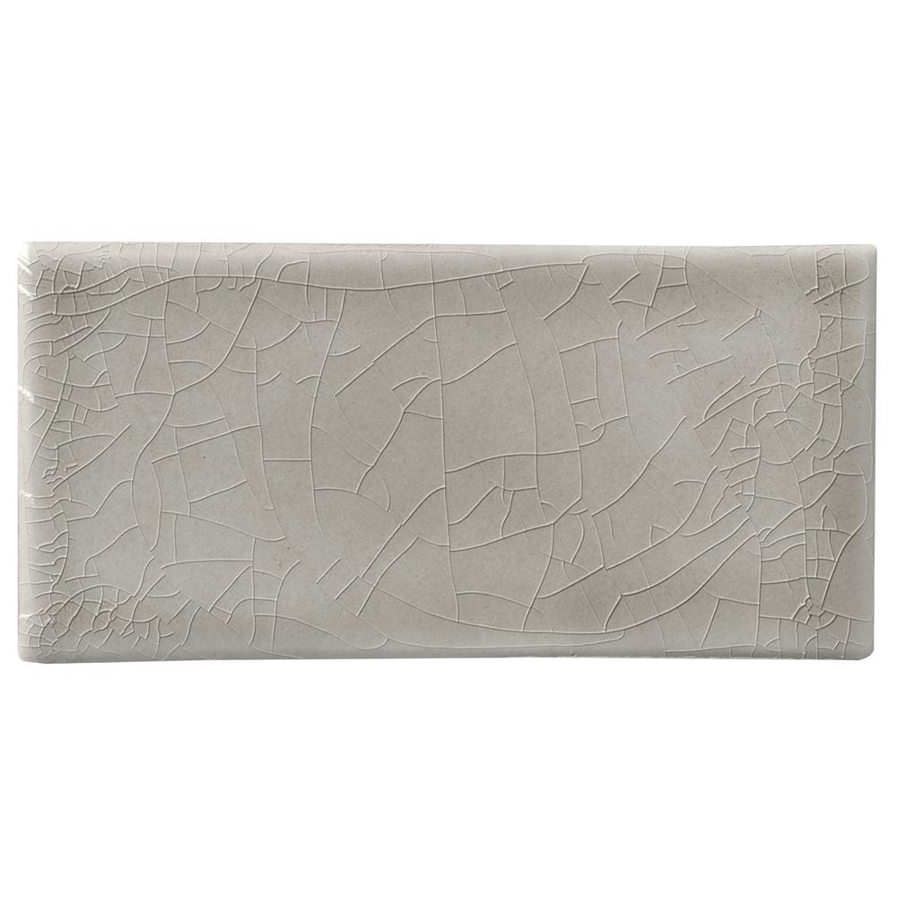 MS International Domino Glossy Gray 3 x 6 Beveled Ceramic Wall Tile